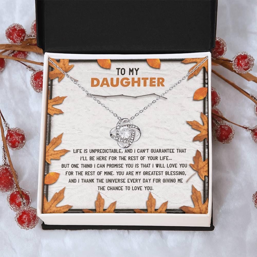 Daughter - My Greatest Blessing - Love Knot Pendant Necklace - Mallard Moon Gift Shop