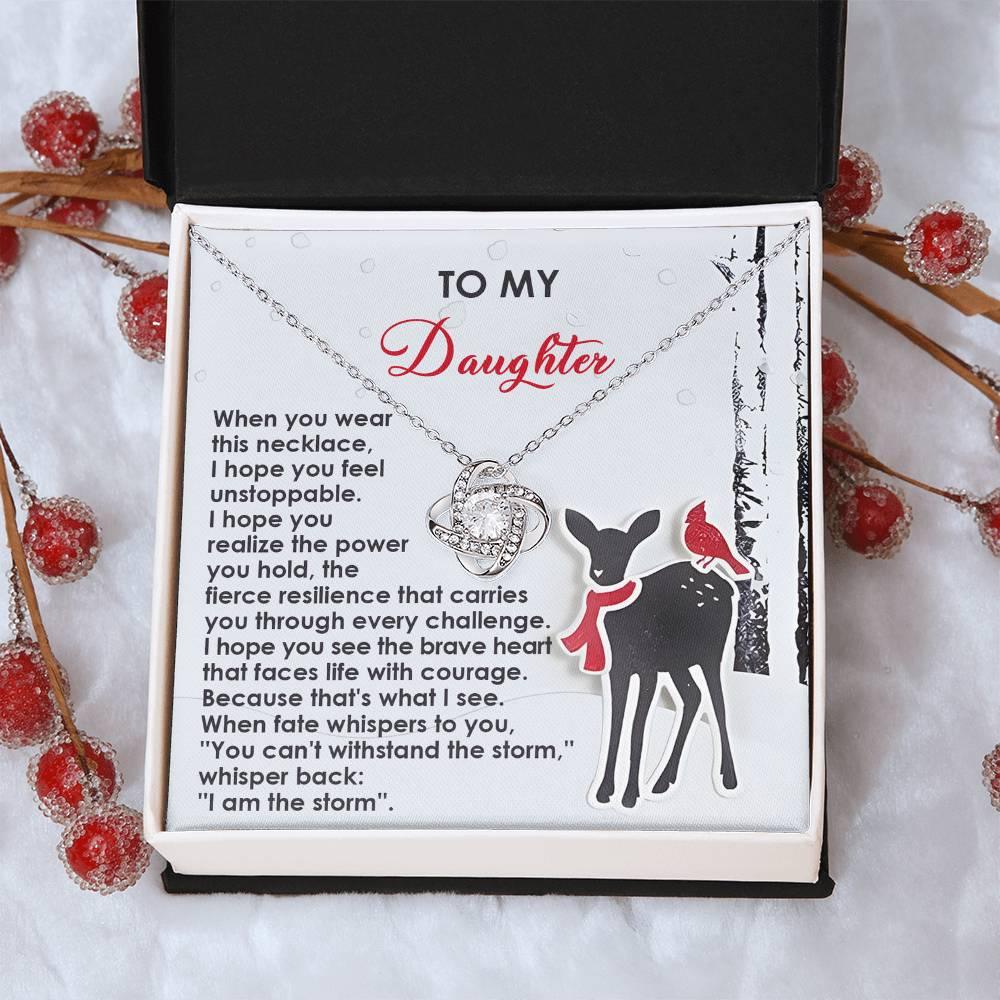 Gift for Daughter - Every Challenge - Love Knot Pendant Necklace - Mallard Moon Gift Shop