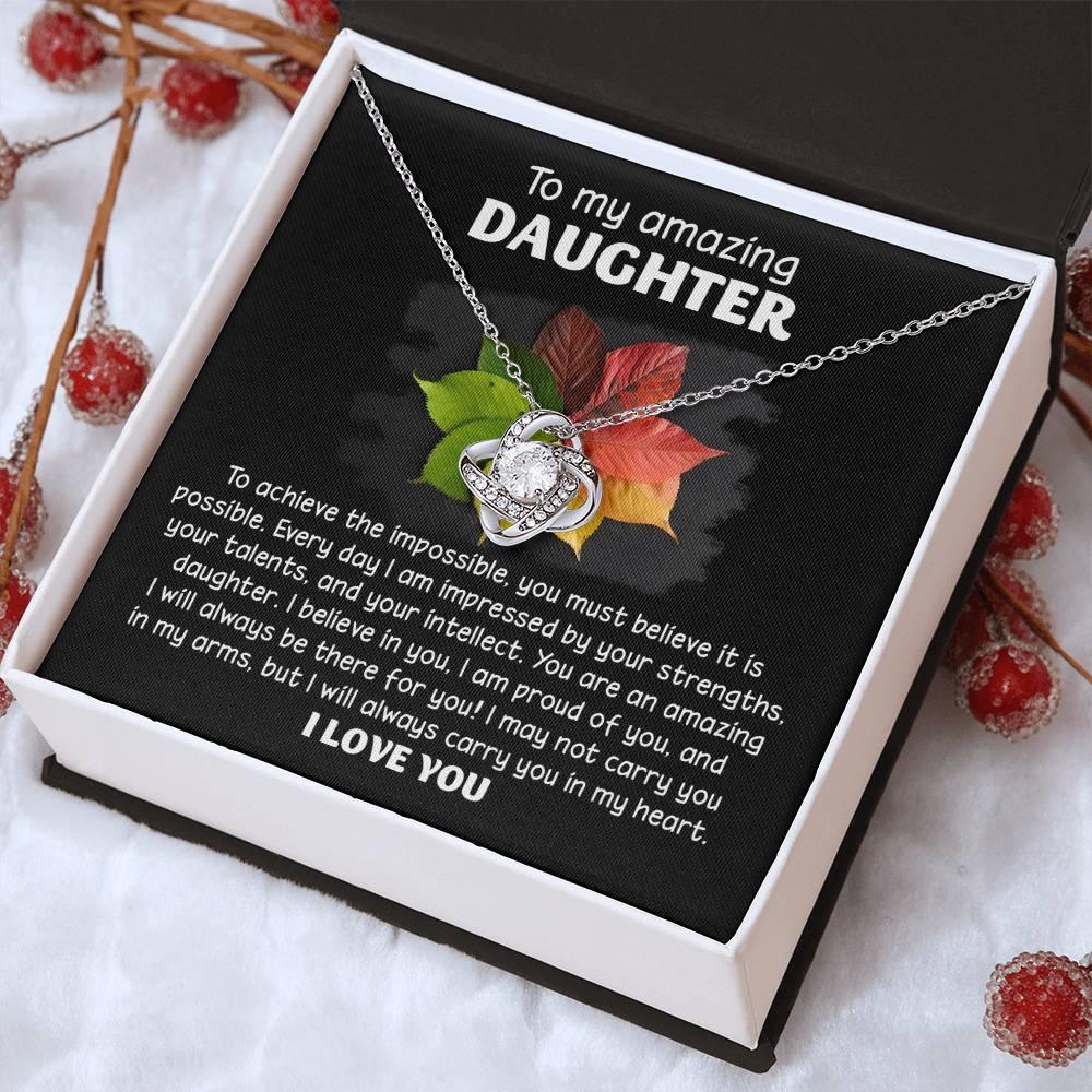 Daughter - It Is Possible - Love Knot Pendant Necklace - Mallard Moon Gift Shop