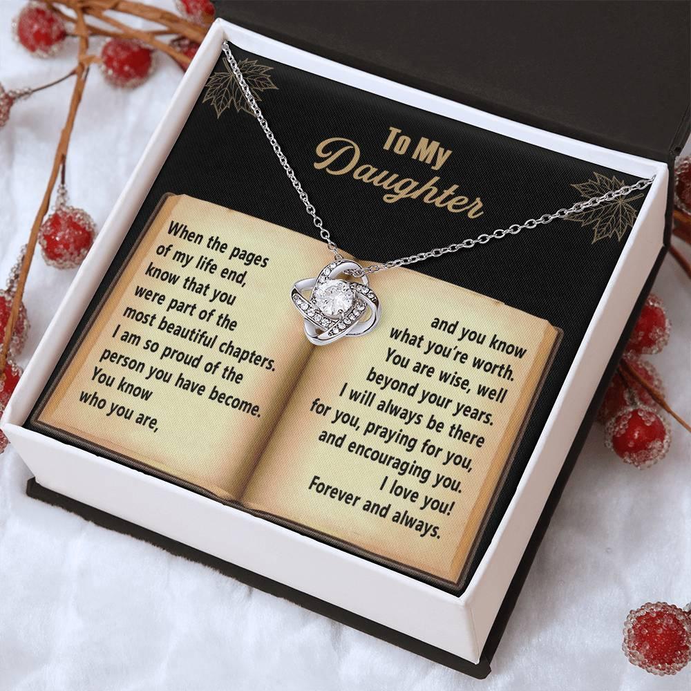 Daughter - Beyond Your Years - Love Knot Pendant Necklace - Mallard Moon Gift Shop
