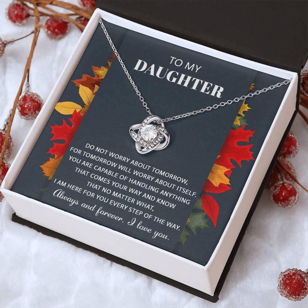 Daughter - Comes Your Way - Love Knot Pendant Necklace - Mallard Moon Gift Shop