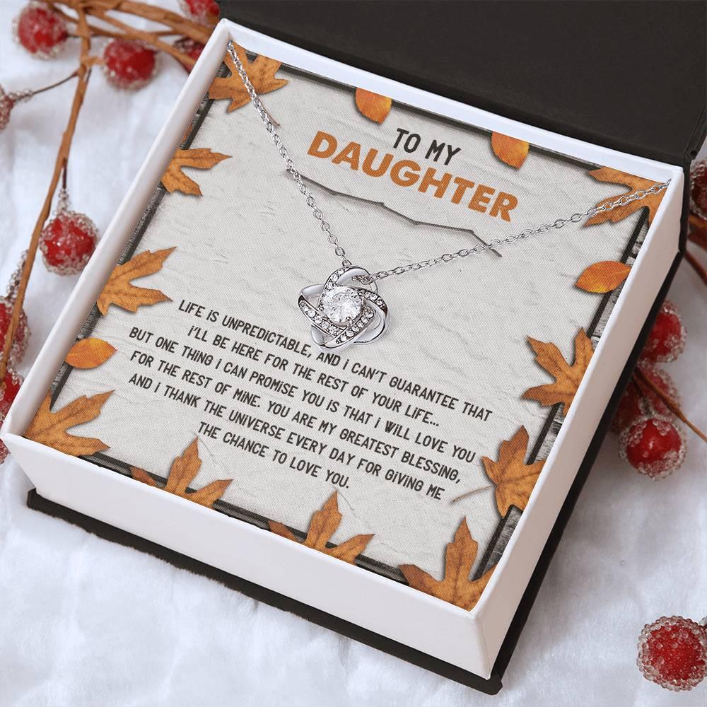 Daughter - My Greatest Blessing - Love Knot Pendant Necklace - Mallard Moon Gift Shop