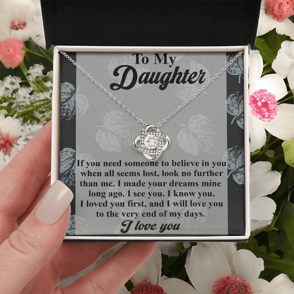 Gift for Daughter - My Days - Love Knot Pendant Necklace - Mallard Moon Gift Shop