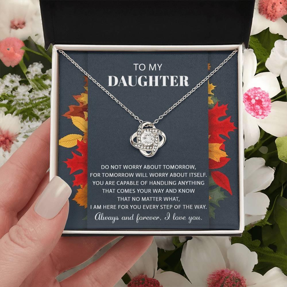 Daughter - Comes Your Way - Love Knot Pendant Necklace - Mallard Moon Gift Shop