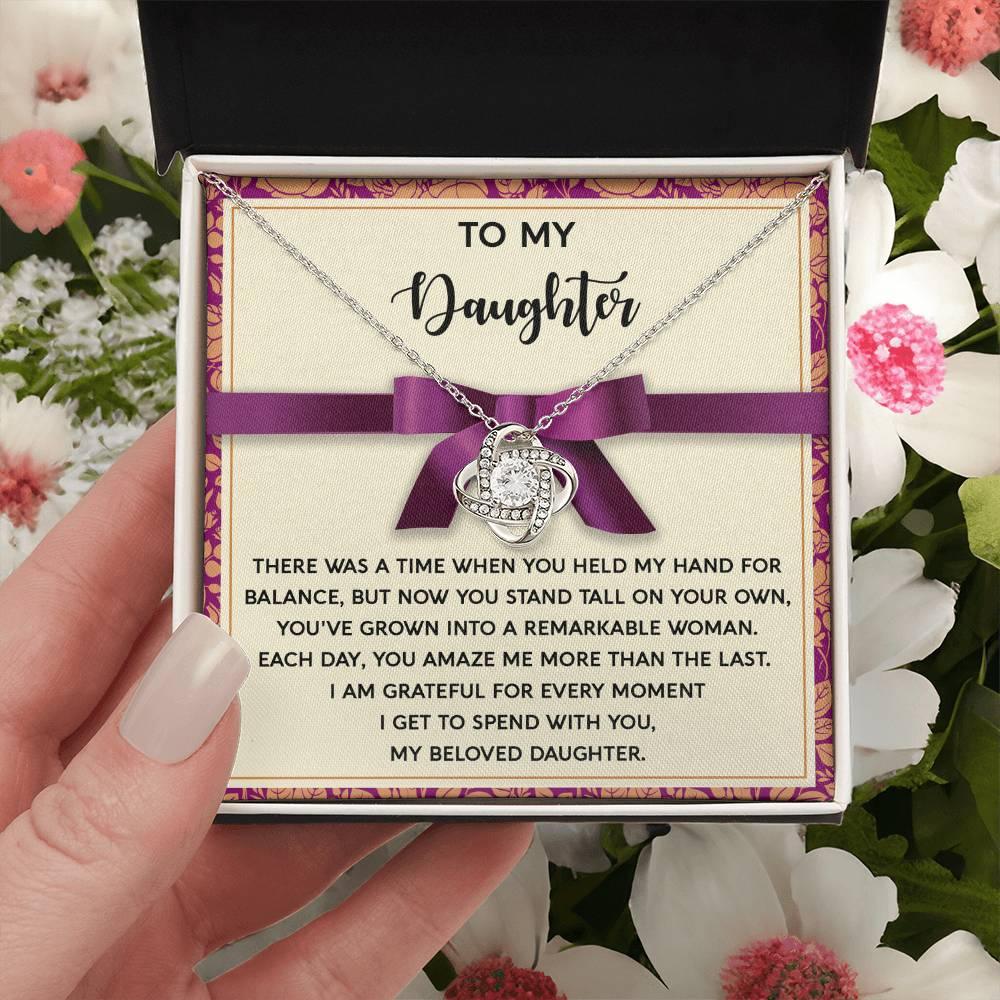 Daughter - Moment I Spend With You - Love Knot Pendant Necklace - Mallard Moon Gift Shop