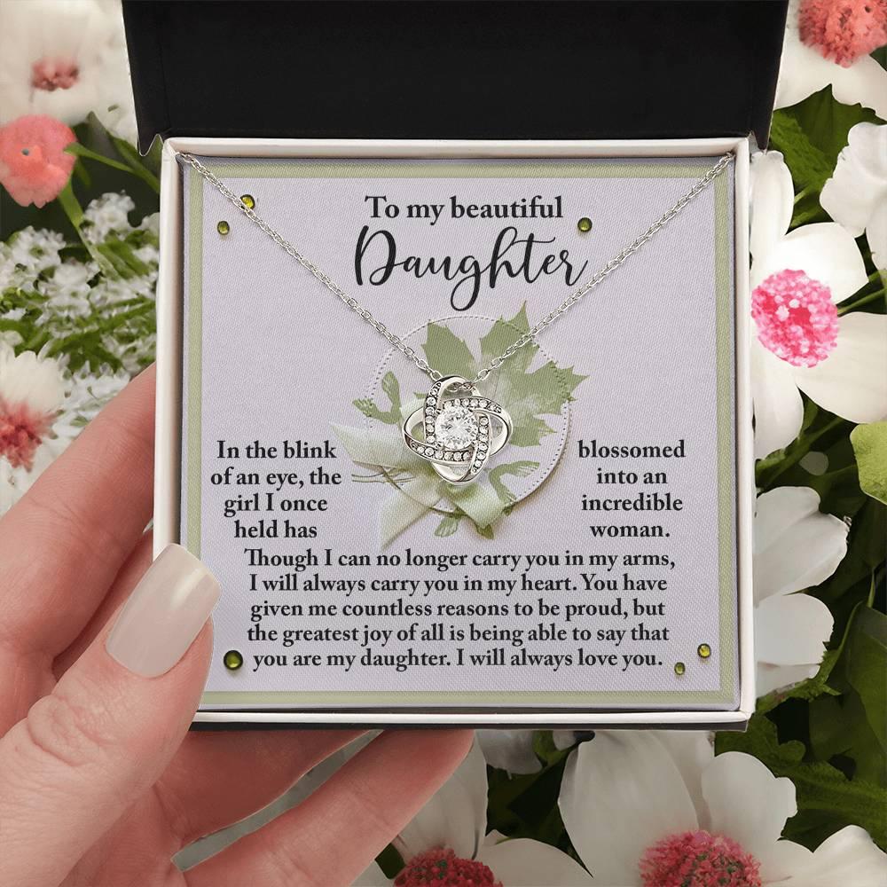 Gift for Daughter - Incredible Woman - Love Knot Pendant Necklace - Mallard Moon Gift Shop