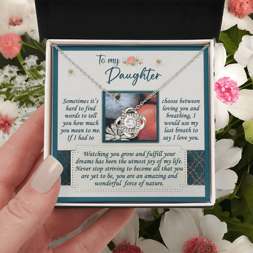 Gift for Daughter - Force Of Nature - Love Knot Pendant Necklace - Mallard Moon Gift Shop