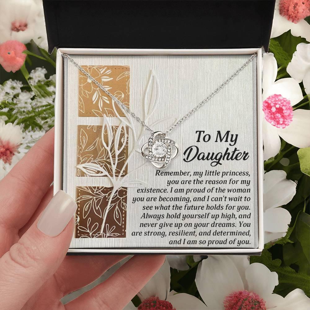 Gift for Daughter - Holds For You - Love Knot Pendant Necklace - Mallard Moon Gift Shop