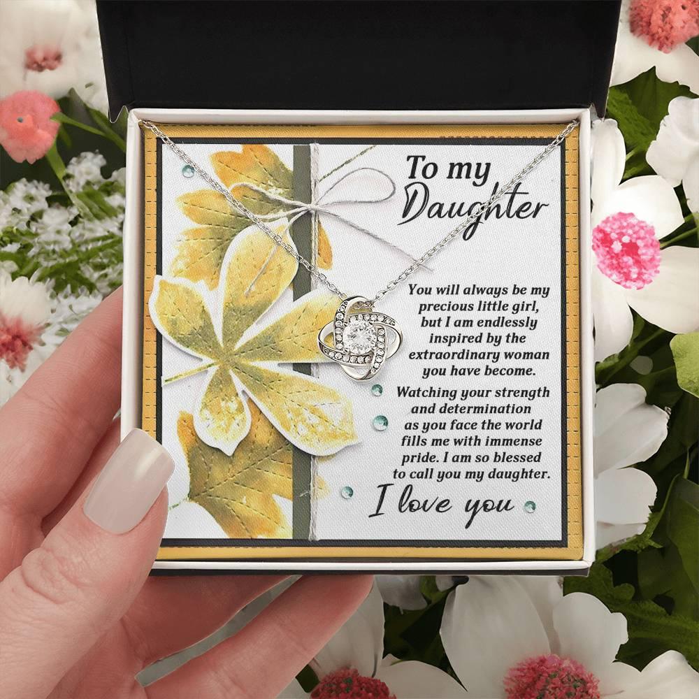 Gift for Daughter - Blessed To Call - Love Knot Pendant Necklace - Mallard Moon Gift Shop