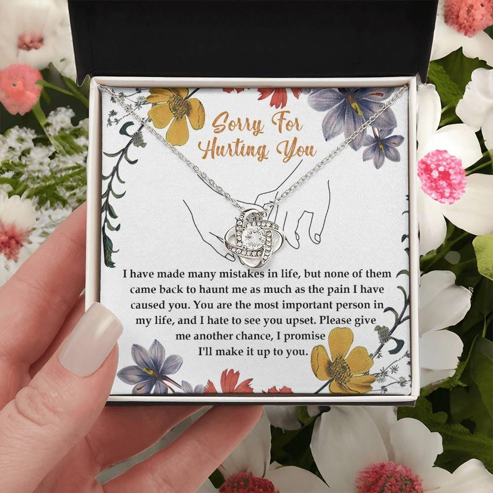 Apology Gift for Girlfriend, Wife, Soulmate- Sorry, Haunt Me - Love Knot Pendant Necklace - Mallard Moon Gift Shop