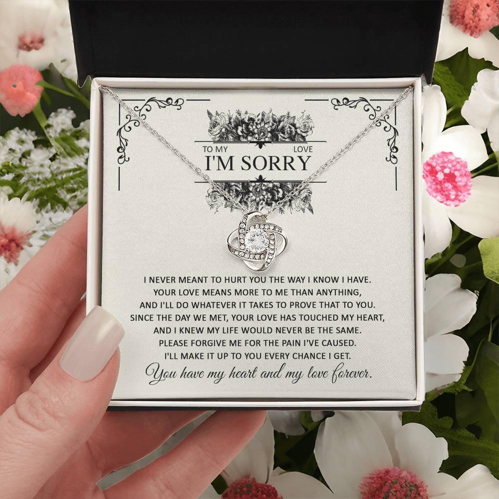 Apology Gift for Her - To My Love, I'm Sorry - Love Knot Pendant Necklace - Mallard Moon Gift Shop