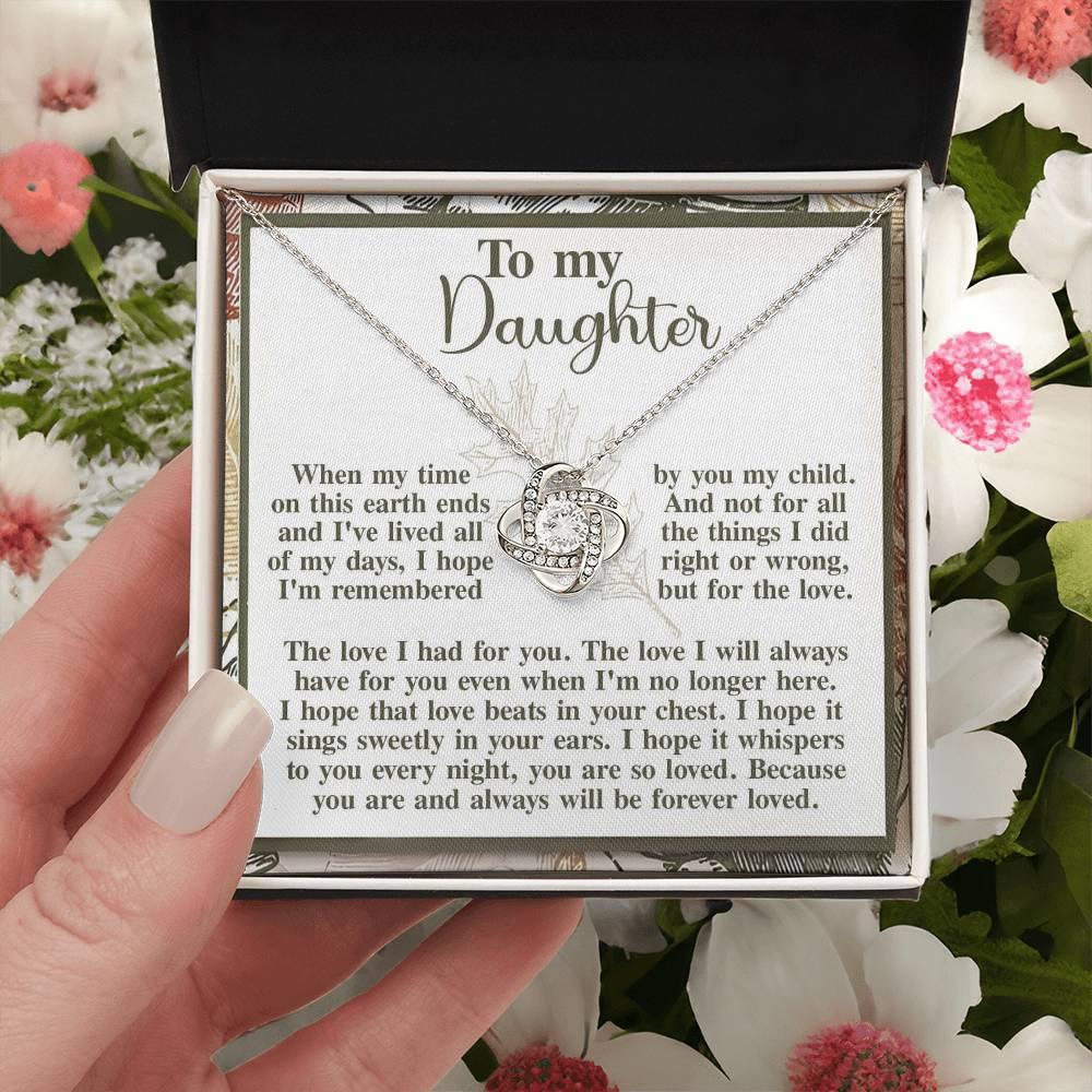 Gift for Daughter - In Your Ears - Love Knot Pendant Necklace - Mallard Moon Gift Shop