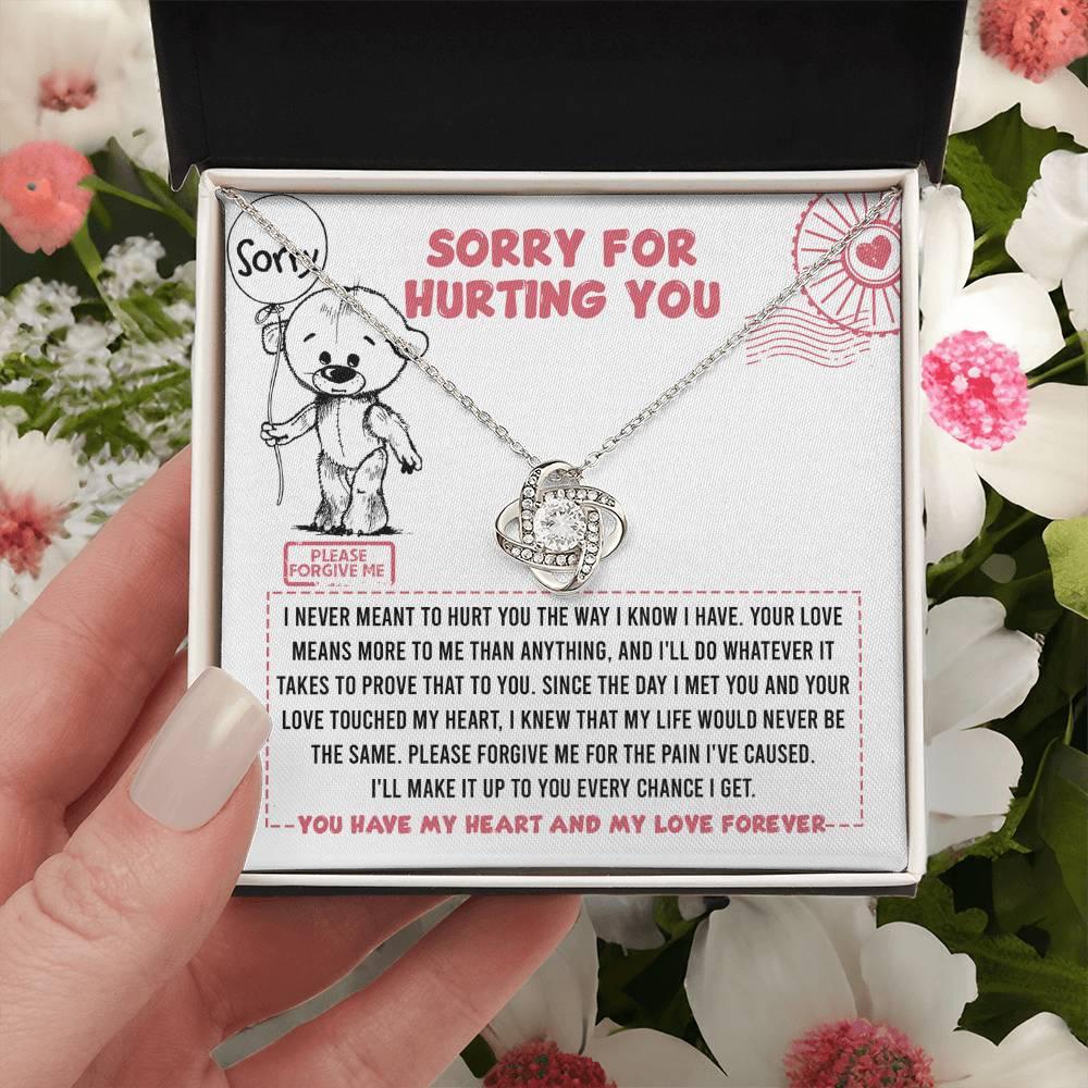 Apology Gift for Girlfriend, Wife, Soulmate - Sorry, Every Chance - Love Knot Pendant Necklace - Mallard Moon Gift Shop