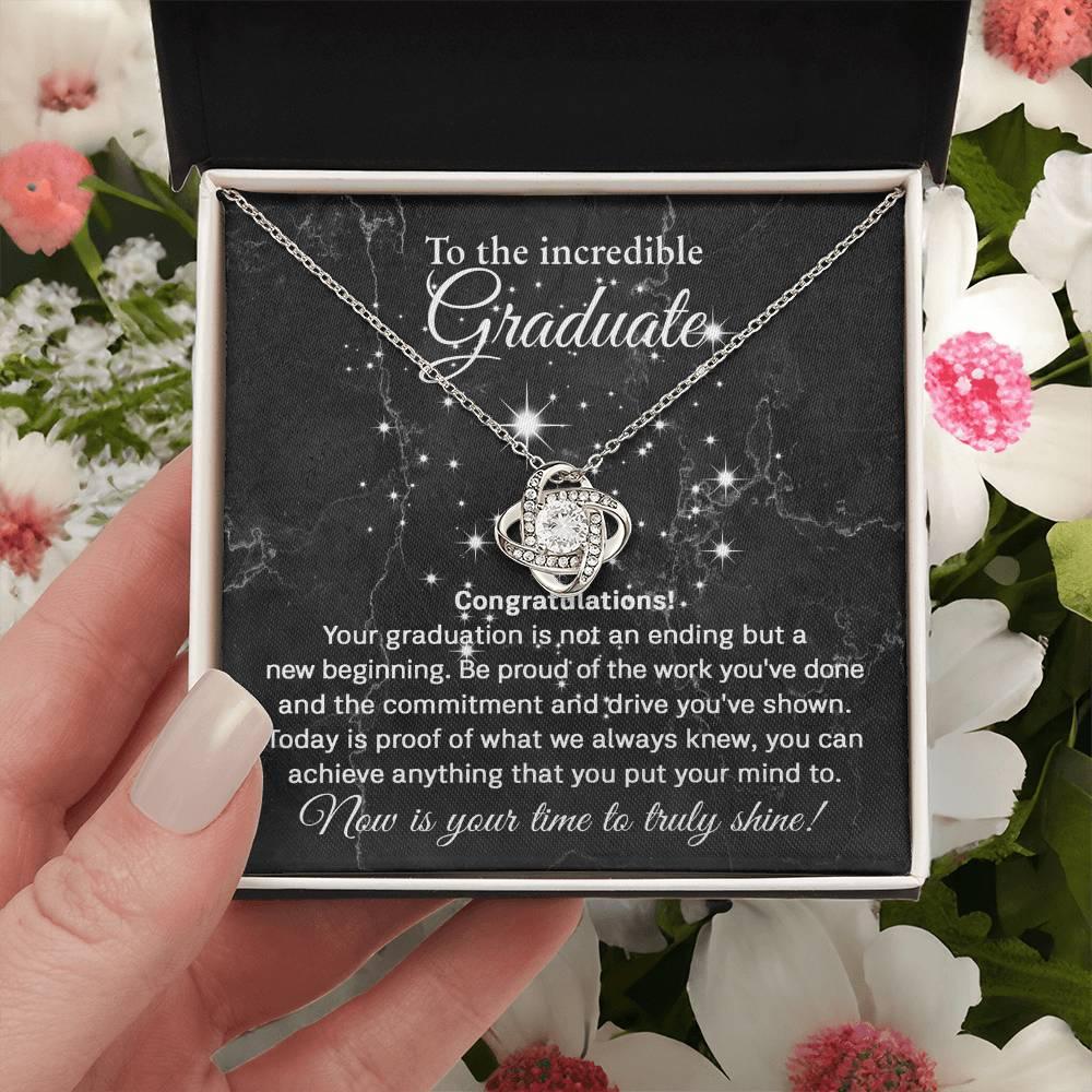 Daughter Graduation Milestone Gift You Can Achieve Anything Love Knot Pendant Necklace - Mallard Moon Gift Shop