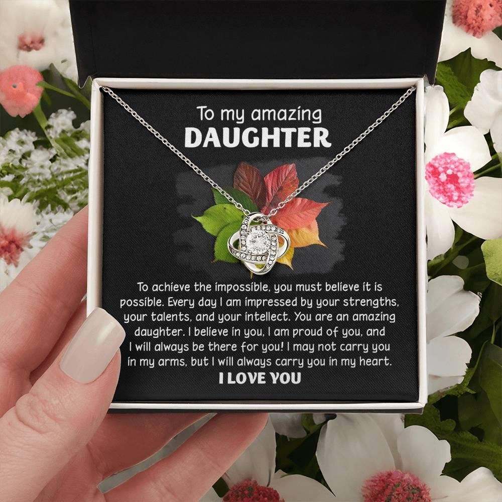 Daughter - It Is Possible - Love Knot Pendant Necklace - Mallard Moon Gift Shop