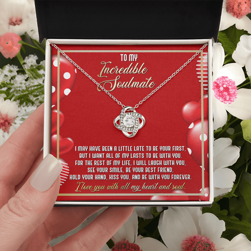 Gift for Soulmate - I Love You with All My Heart and Soul - Love Knot Necklace - Mallard Moon Gift Shop