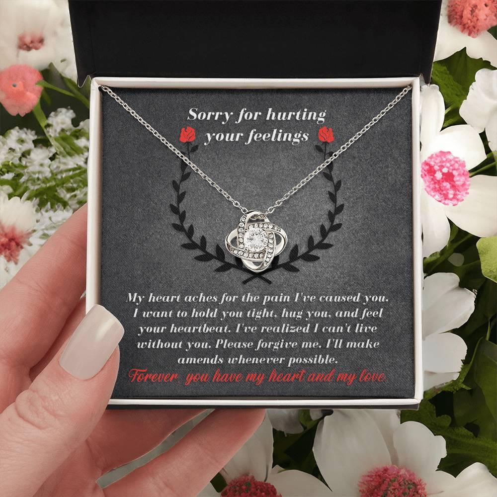 Apology Gift for Girlfriend, Wife, Soulmate - Sorry, Make Amends - Love Knot Pendant Necklace - Mallard Moon Gift Shop