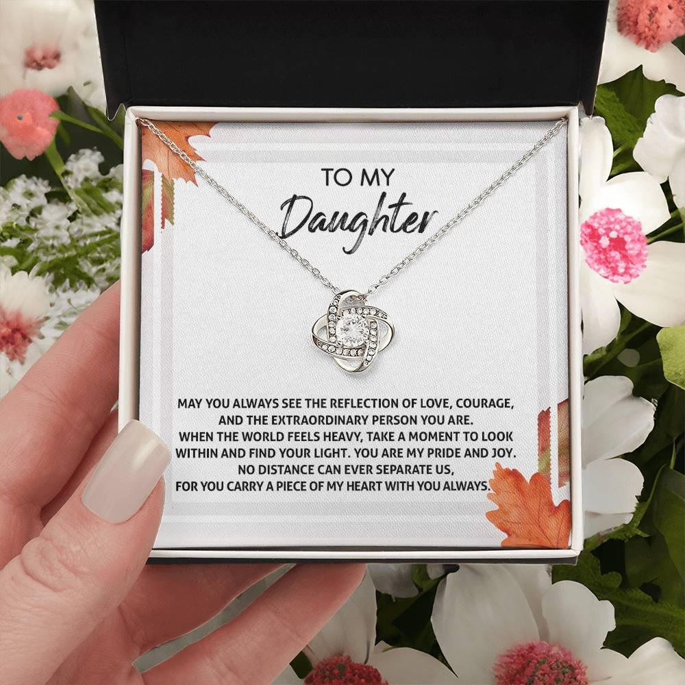 Gift for Daughter - Find Your Light - Love Knot Pendant Necklace - Mallard Moon Gift Shop