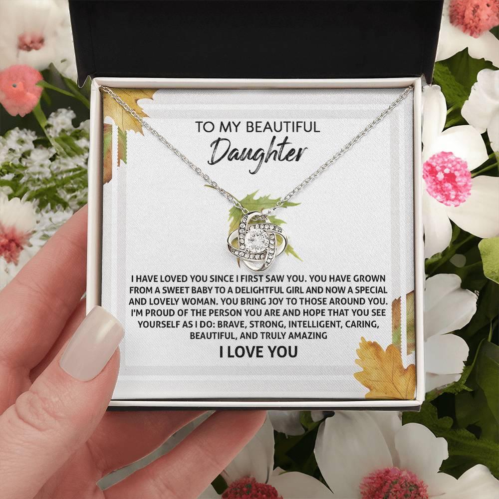 Daughter - See Yourself - Love Knot Pendant Necklace - Mallard Moon Gift Shop