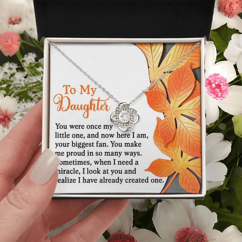 Gift for Daughter - Here I Am - Love Knot Pendant Necklace - Mallard Moon Gift Shop