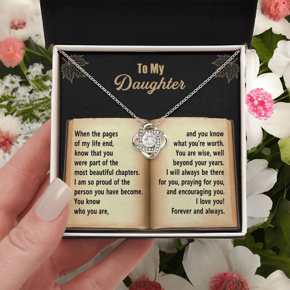 Daughter - Beyond Your Years - Love Knot Pendant Necklace - Mallard Moon Gift Shop