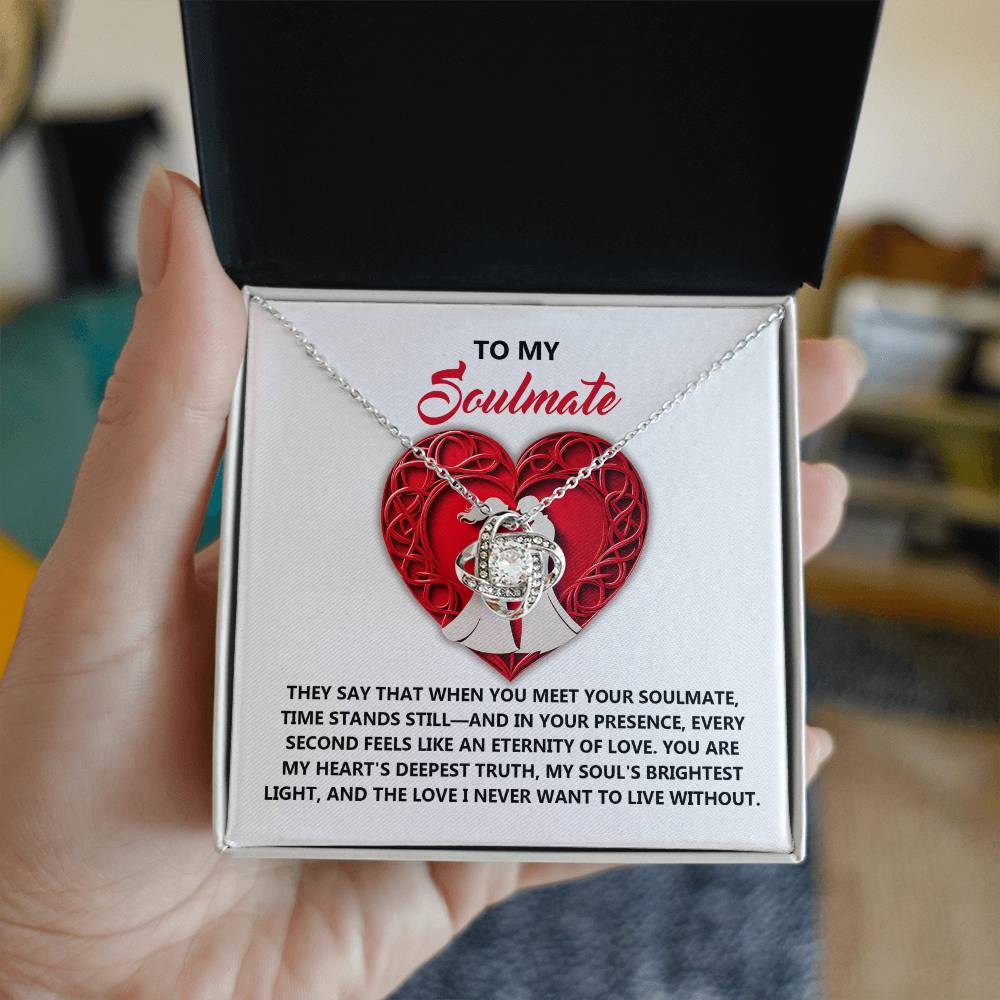 Romantic Anniversary, Valentine's Day Gift for Soulmate, Wife, Girlfriend - Eternity of Love - Love Knot Pendant Necklace - Mallard Moon Gift Shop