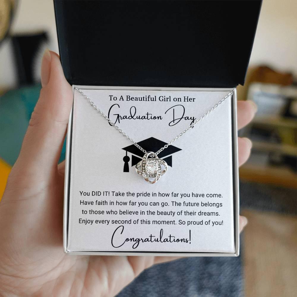 Graduation Gift For Her To A Beautiful Girl Congratulations Love Knot Pendant Necklace - Mallard Moon Gift Shop