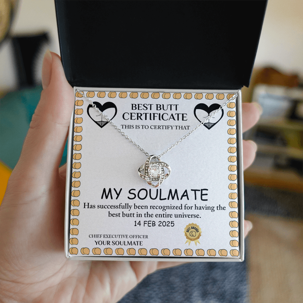 Best Butt & Endless Love Certified! Funny Love Knot Necklace Valentine's Day Gift