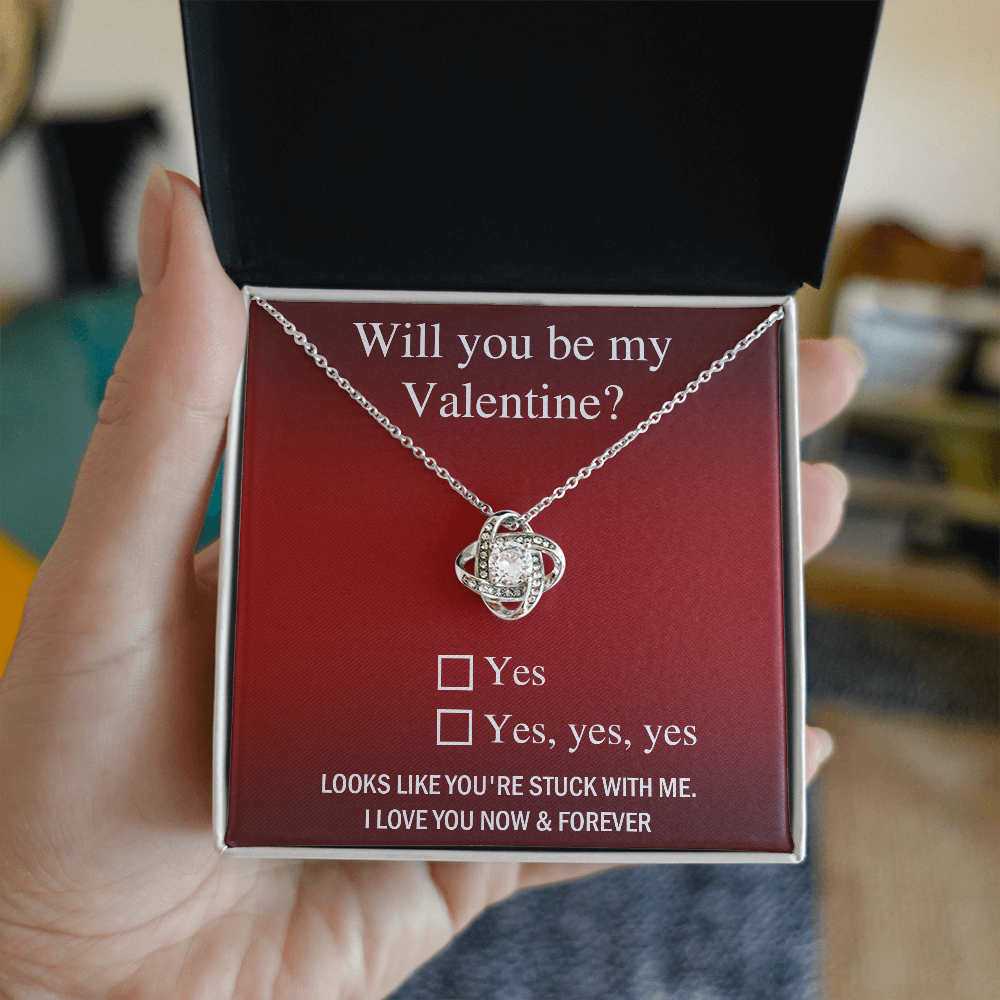 Valentine Love Knot Necklace - Just Say Yes - Mallard Moon Gift Shop
