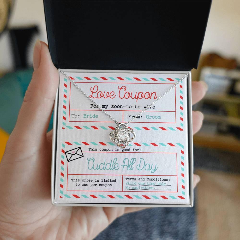 Wife Wedding Day Gift - Love Coupon - Love Knot Pendant Necklace - Mallard Moon Gift Shop