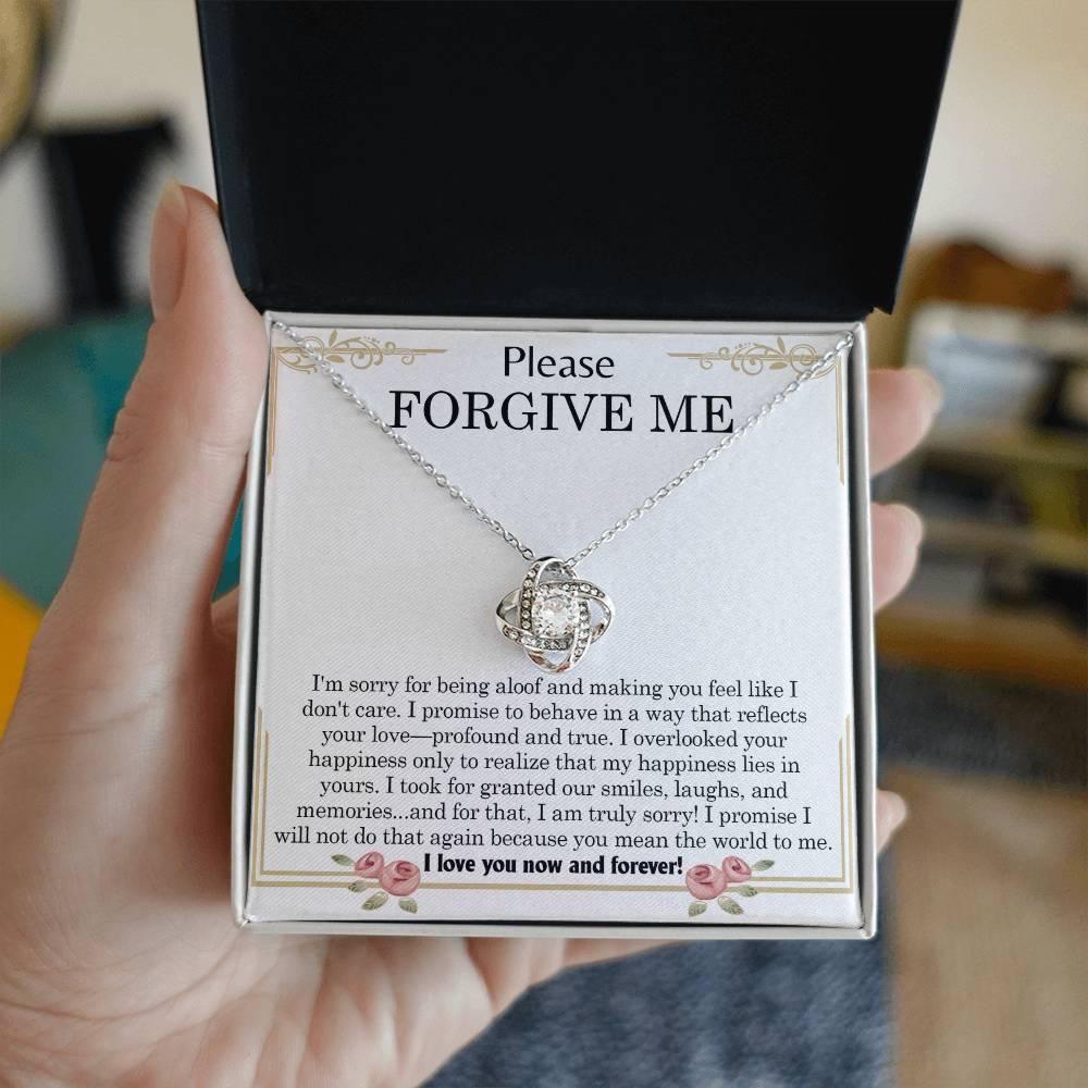Gift for Girlfriend, Wife - Sorry, Profound And True - Love Knot Pendant Necklace - Mallard Moon Gift Shop