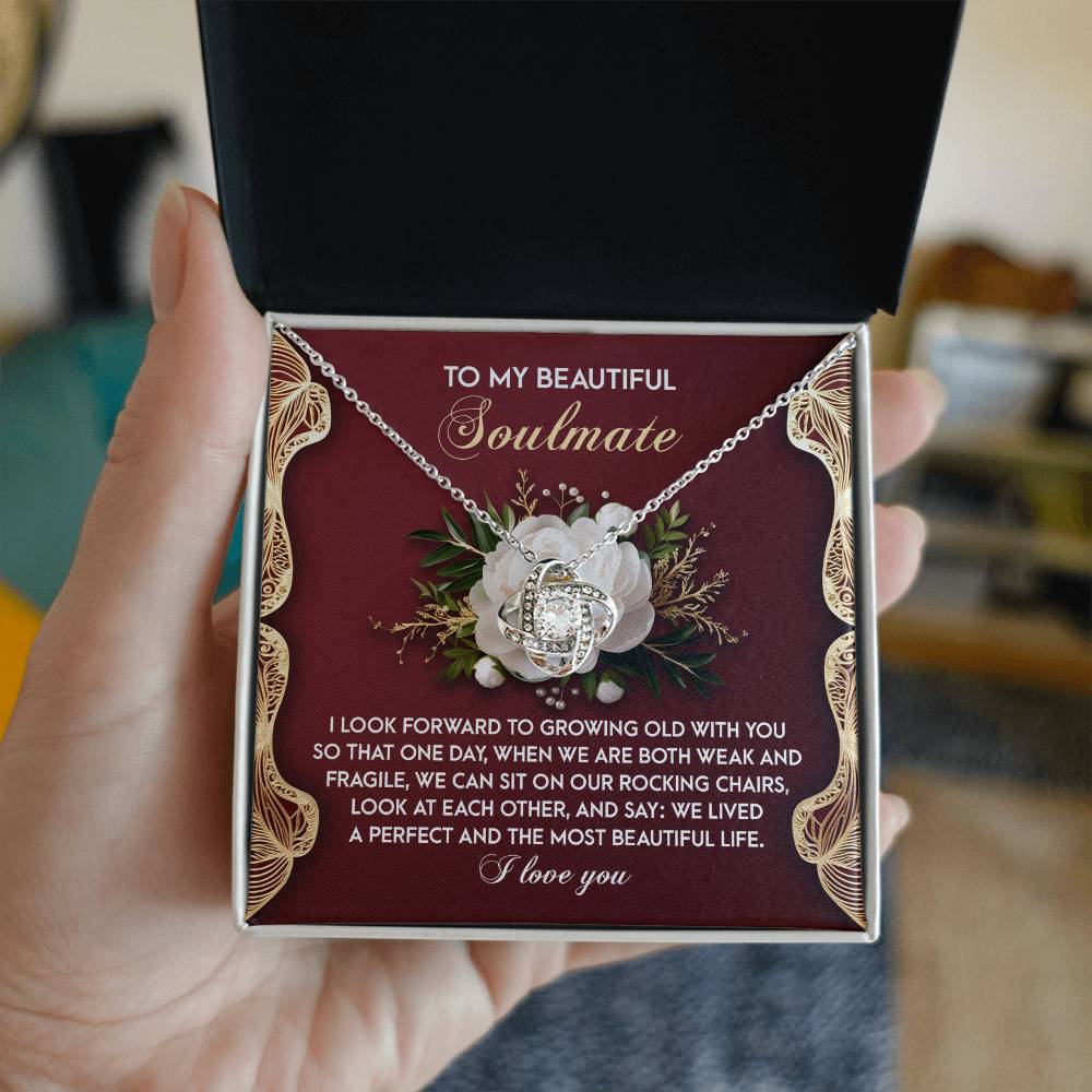 To My Beautiful Soulmate - Love Knot Necklace – A Romantic Gift Celebrating a Lifetime of Love - Mallard Moon Gift Shop
