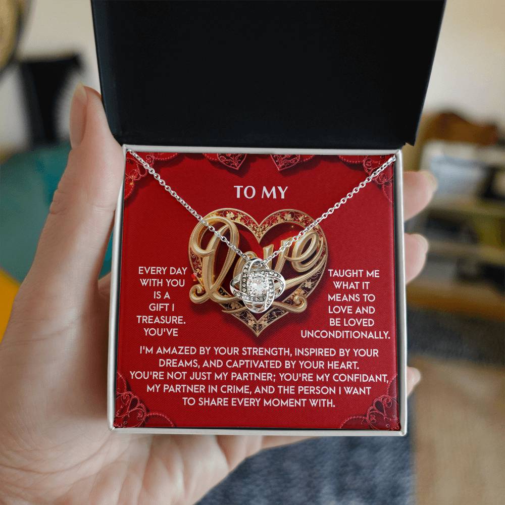 Romantic Valentine's Day, Anniversary, or Birthday Gift for Soulmate, Wife or Girlfriend Love Knot Pendant Necklace - Mallard Moon Gift Shop
