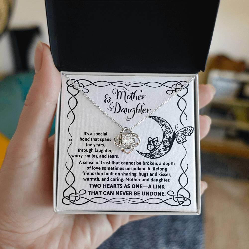 Mother and Daughter - A Special Bond Love Knot Pendant Necklace - Mallard Moon Gift Shop