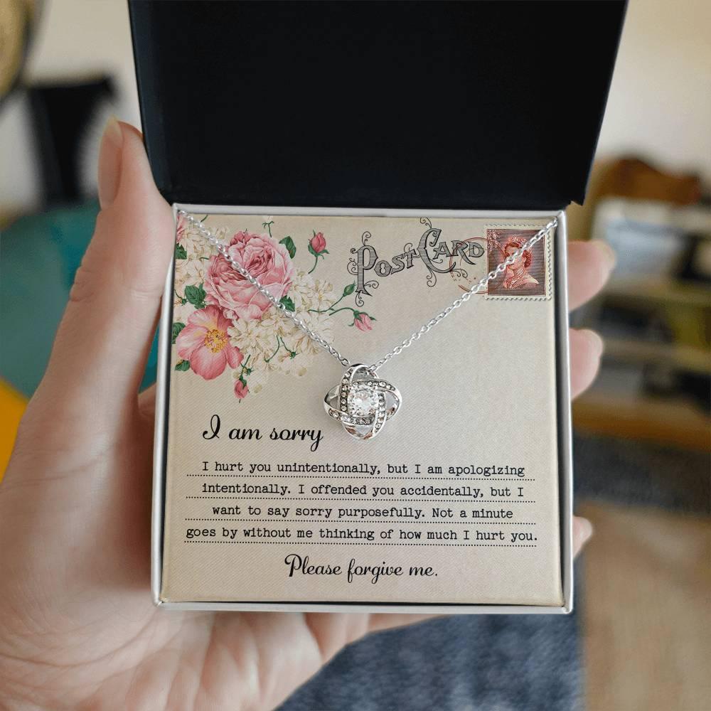 Forgive Me Gift - Sorry I Hurt You, I am Apologizing Intentionally - Love Knot Pendant Necklace - Mallard Moon Gift Shop