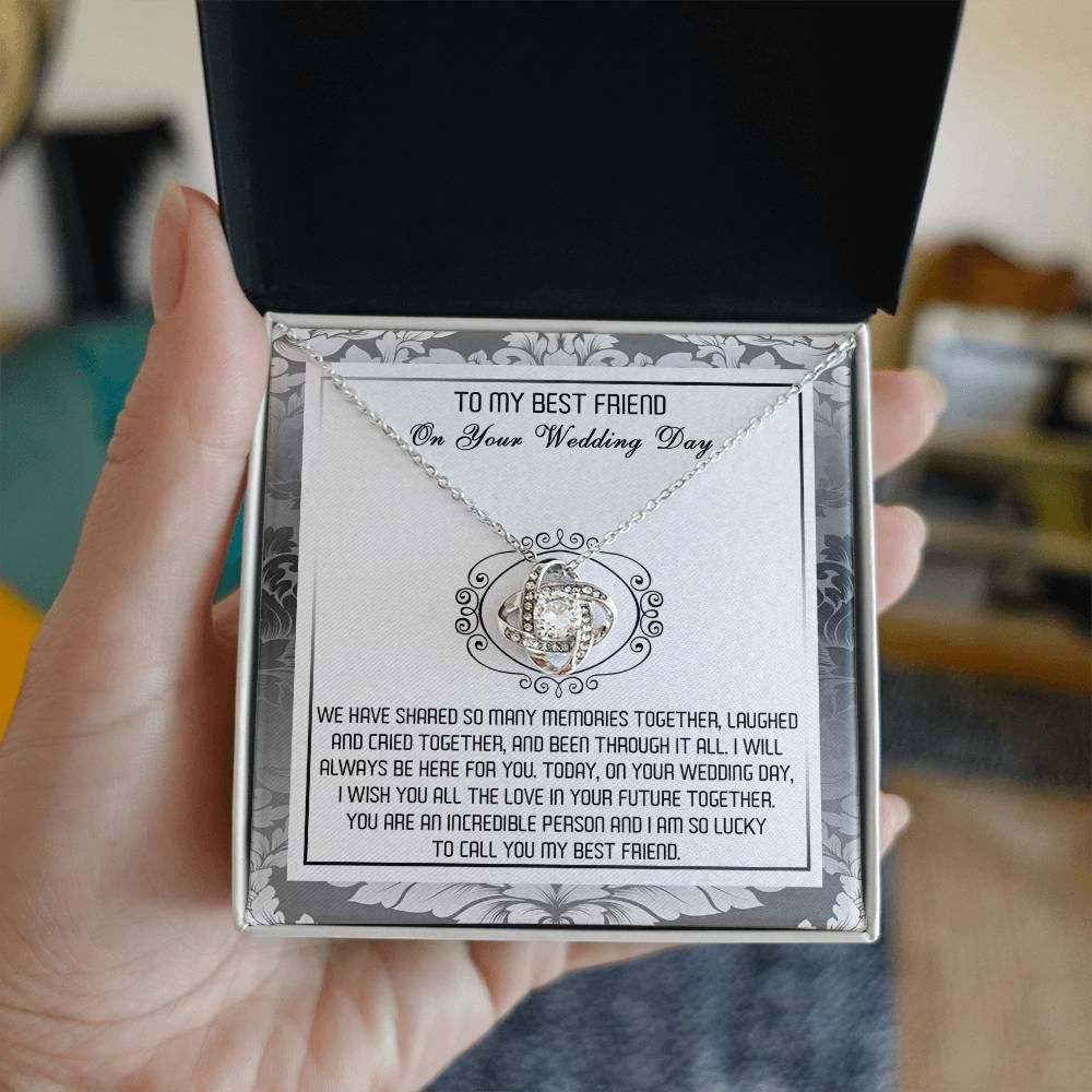 Best Friend Wedding Day Gift - An Incredible Person - Love Knot Pendant Necklace - Mallard Moon Gift Shop