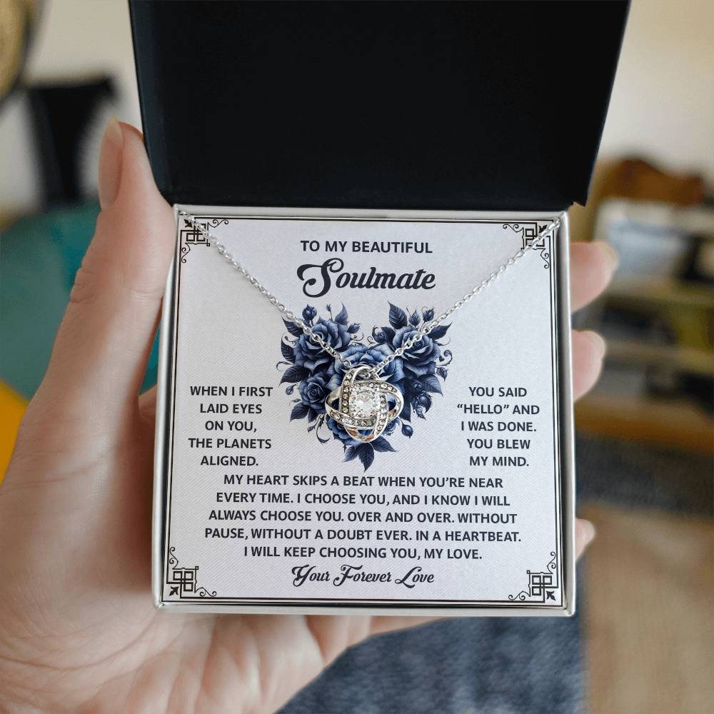 To My Beautiful Soulmate - Love Knot Necklace – A Romantic Gift to Celebrate Endless Love and Devotion - Mallard Moon Gift Shop