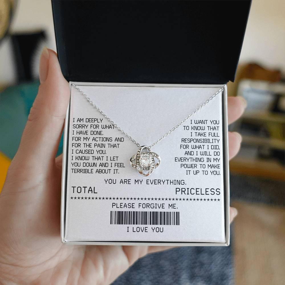 Gift for Girlfriend, Wife - Sorry, Make It Up - Love Knot Pendant Necklace - Mallard Moon Gift Shop
