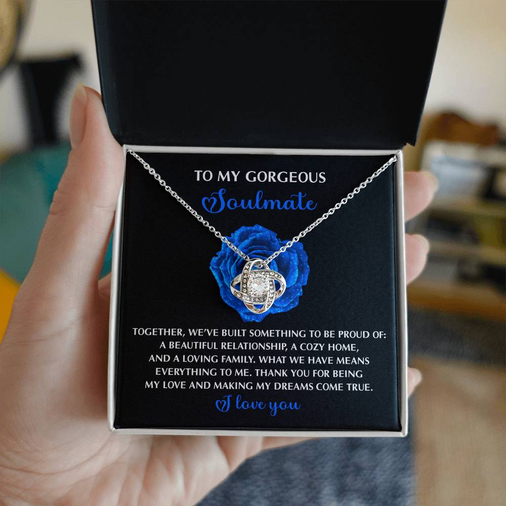 Romantic Gift for Wife or Girlfriend - Love Knot Pendant Necklace with Heartfelt Message for Soulmates - Mallard Moon Gift Shop