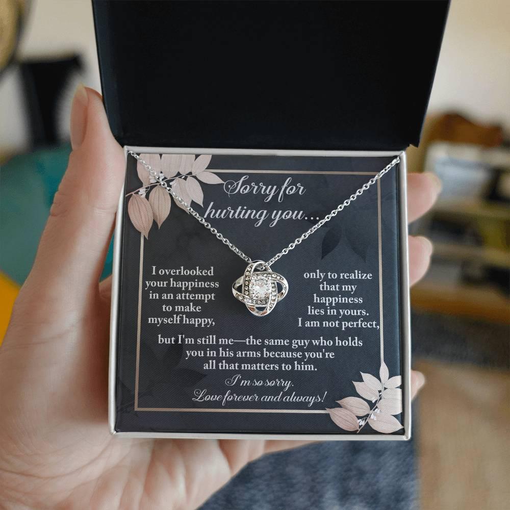 Gift for Girlfriend, Wife - Sorry, Lies In Yours - Love Knot Pendant Necklace - Mallard Moon Gift Shop