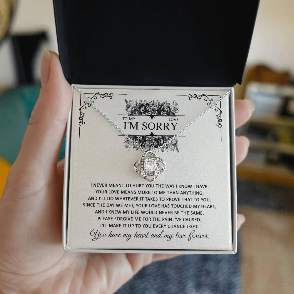 Apology Gift for Her - To My Love, I'm Sorry - Love Knot Pendant Necklace - Mallard Moon Gift Shop