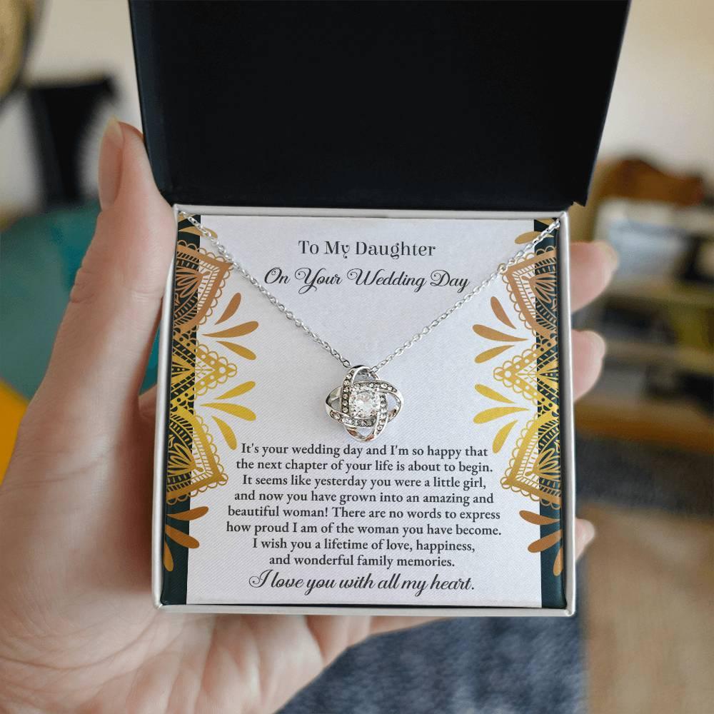Daughter Wedding Day Gift - A Little Girl - Love Knot Pendant Necklace - Mallard Moon Gift Shop