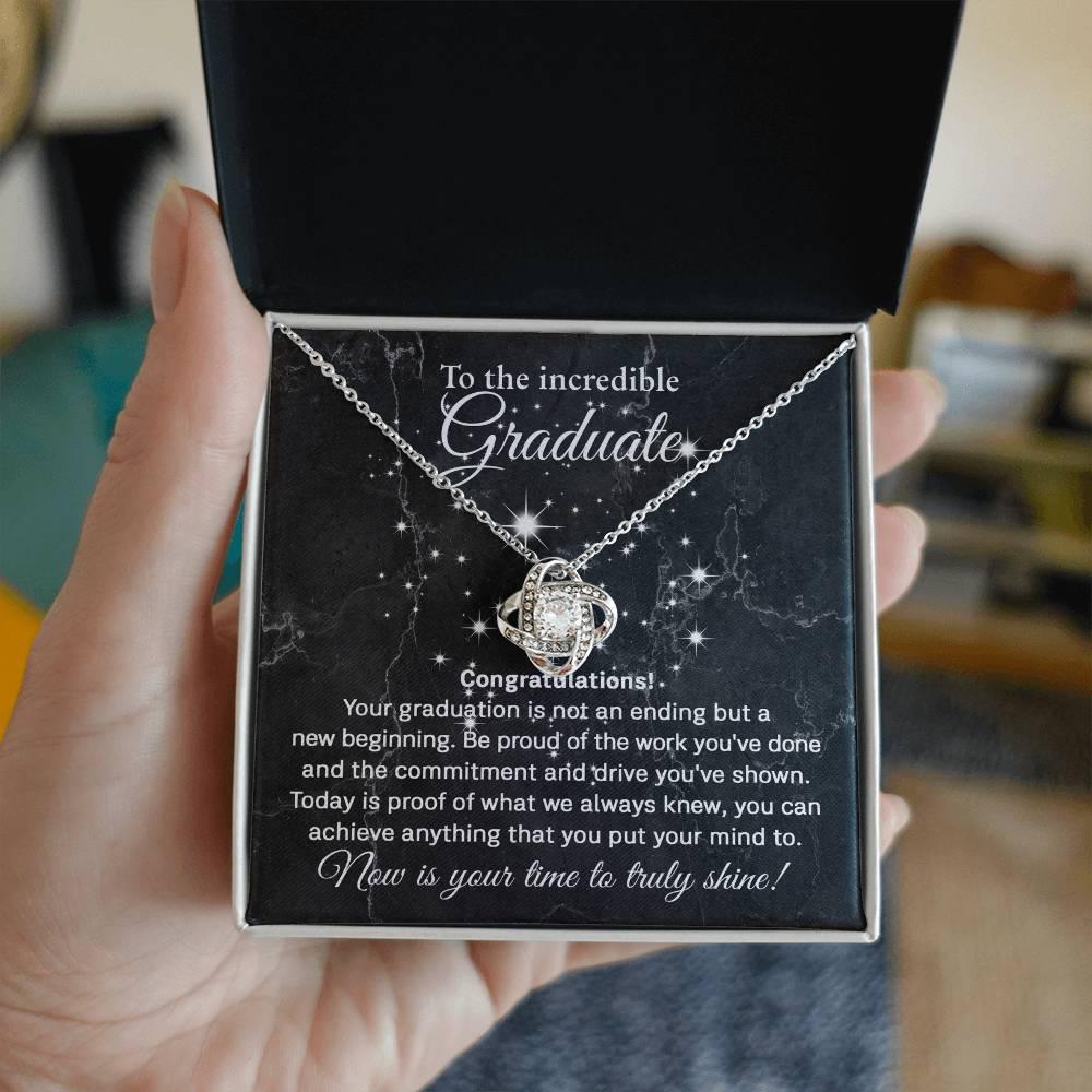 Daughter Graduation Milestone Gift You Can Achieve Anything Love Knot Pendant Necklace - Mallard Moon Gift Shop