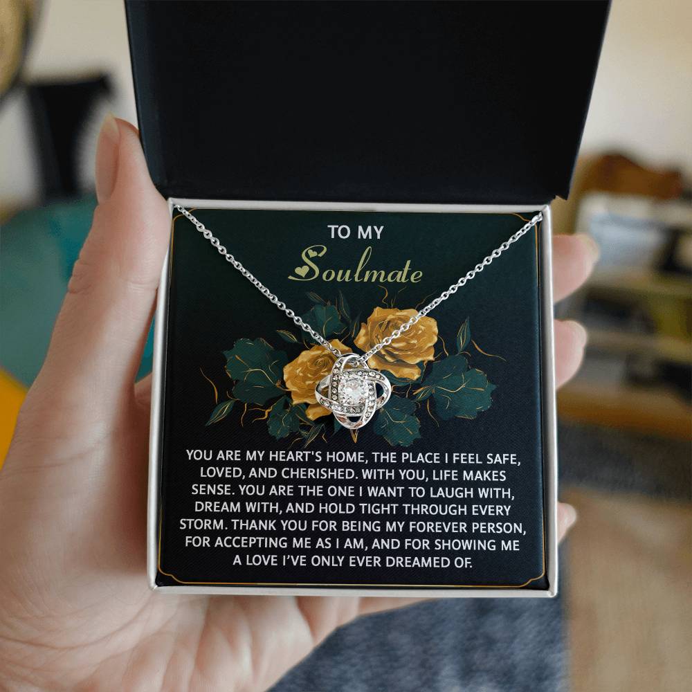 To My Soulmate - Love Knot Necklace – A Romantic Gift of Appreciation for Your Forever Person - Mallard Moon Gift Shop