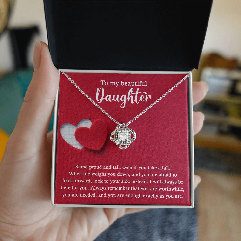 Daughter Wedding Day Gift - As You Are - Love Knot Pendant Necklace - Mallard Moon Gift Shop