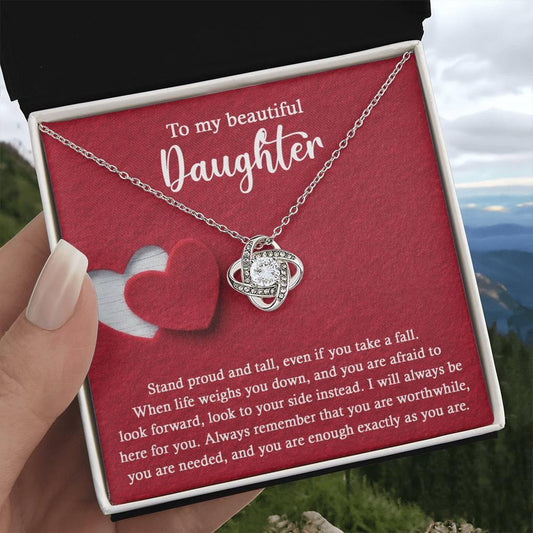 Daughter Wedding Day Gift - As You Are - Love Knot Pendant Necklace - Mallard Moon Gift Shop