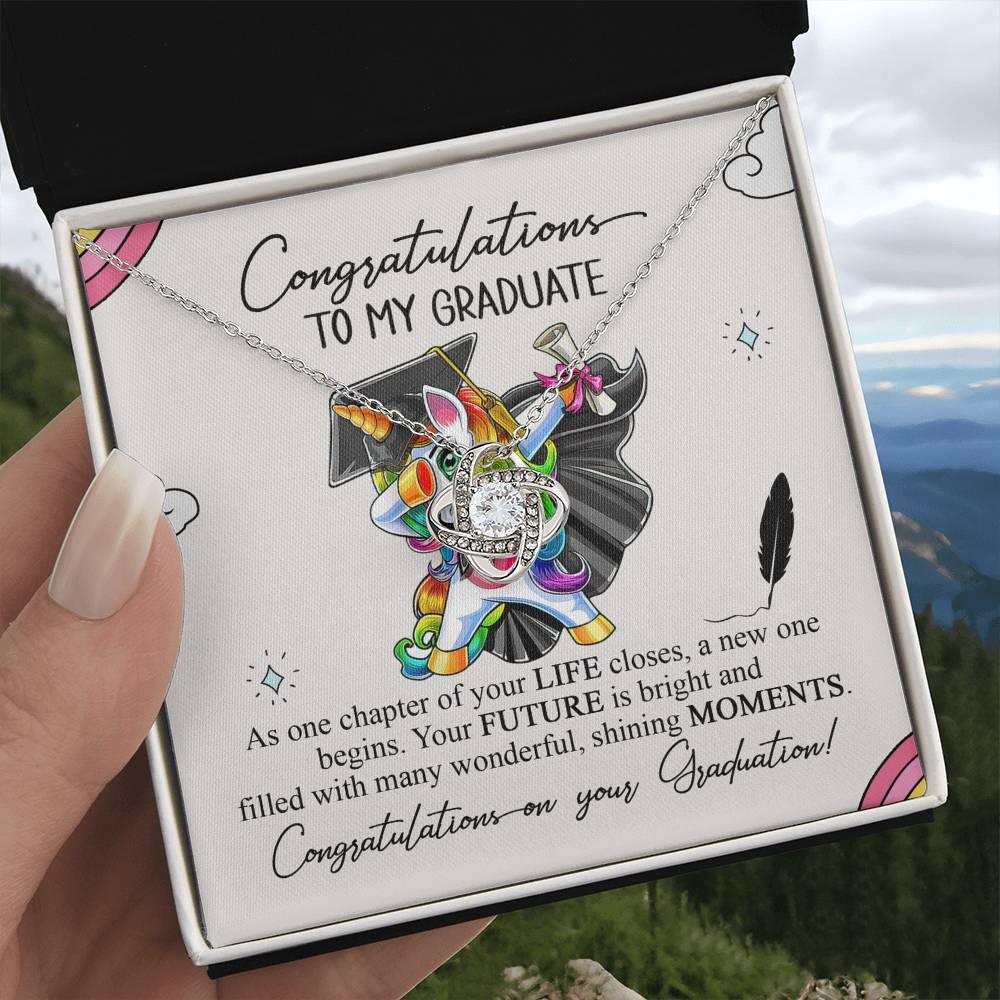 Daughter Graduation Pendant Necklace Gift Congratulations to my Graduate Your Future is Bright - Mallard Moon Gift Shop