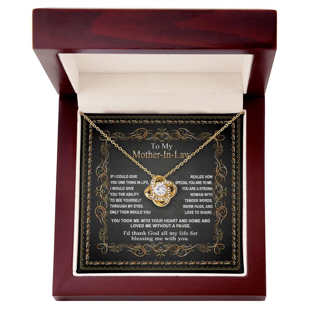 Mother-in-Law Gift You Took Me Into Your Heart and Home Love Knot Pendant Necklace - Mallard Moon Gift Shop