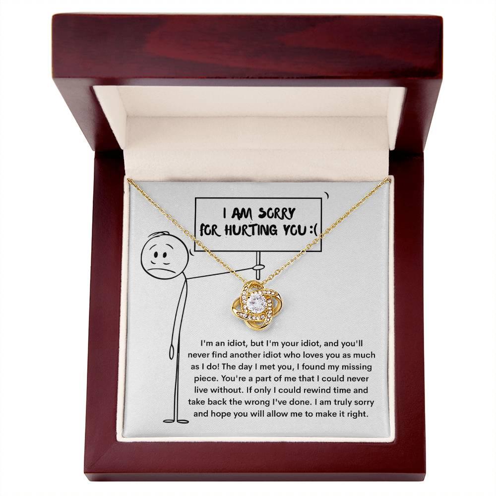 Apology Gift for Girlfriend, Wife, Soulmate - Sorry, Missing Piece - Love Knot Pendant Necklace - Mallard Moon Gift Shop