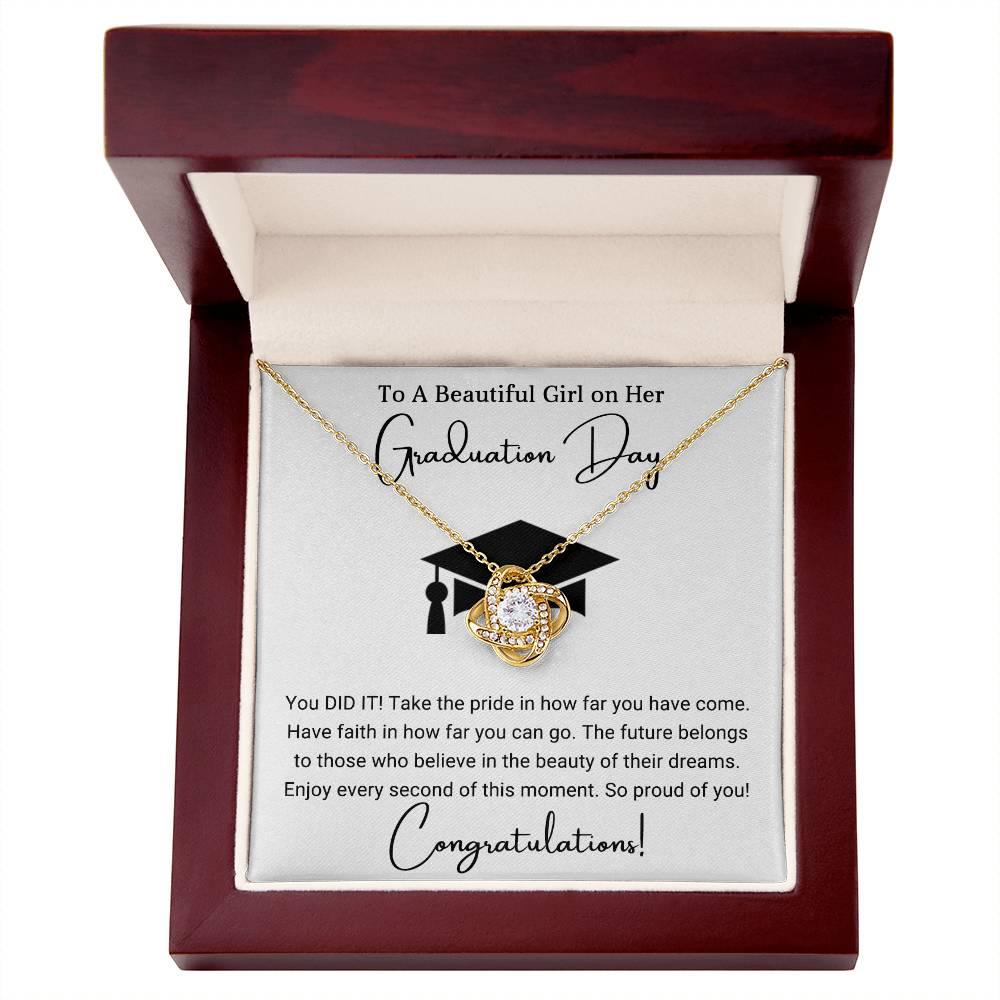 Graduation Gift For Her To A Beautiful Girl Congratulations Love Knot Pendant Necklace - Mallard Moon Gift Shop